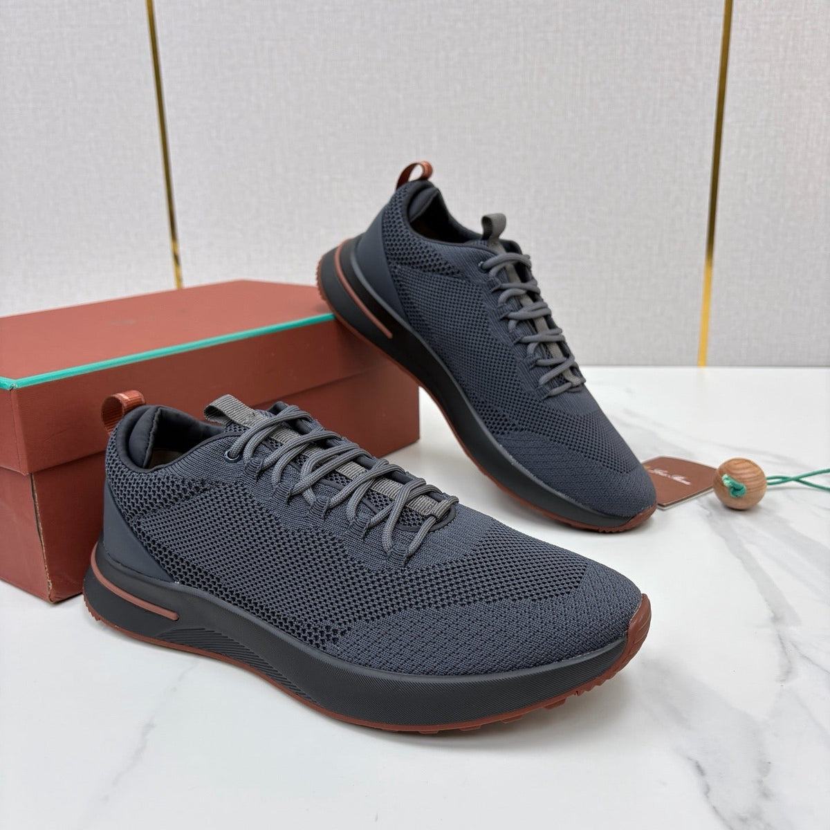 Brown Knit Slip-On Low-Top - Men's