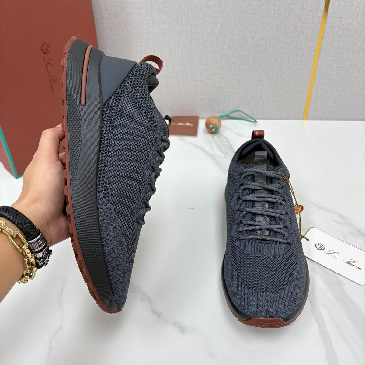 Brown Knit Slip-On Low-Top - Men's