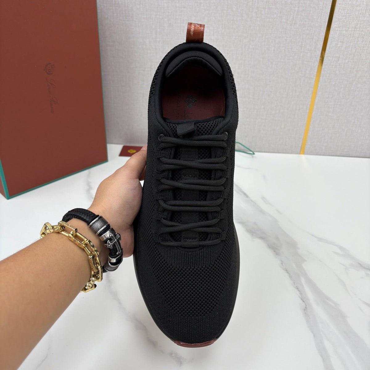 Black Mesh Tonal Runner - Men's