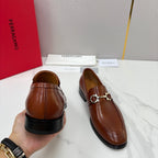Brown Leather Horsebit Loafer - Men's