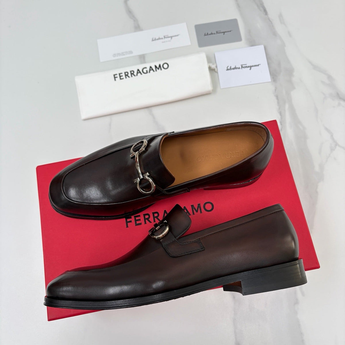 Brown Leather Horsebit Loafer - Men's