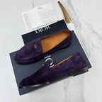 Black Suede Metal Bit Loafer - Men's