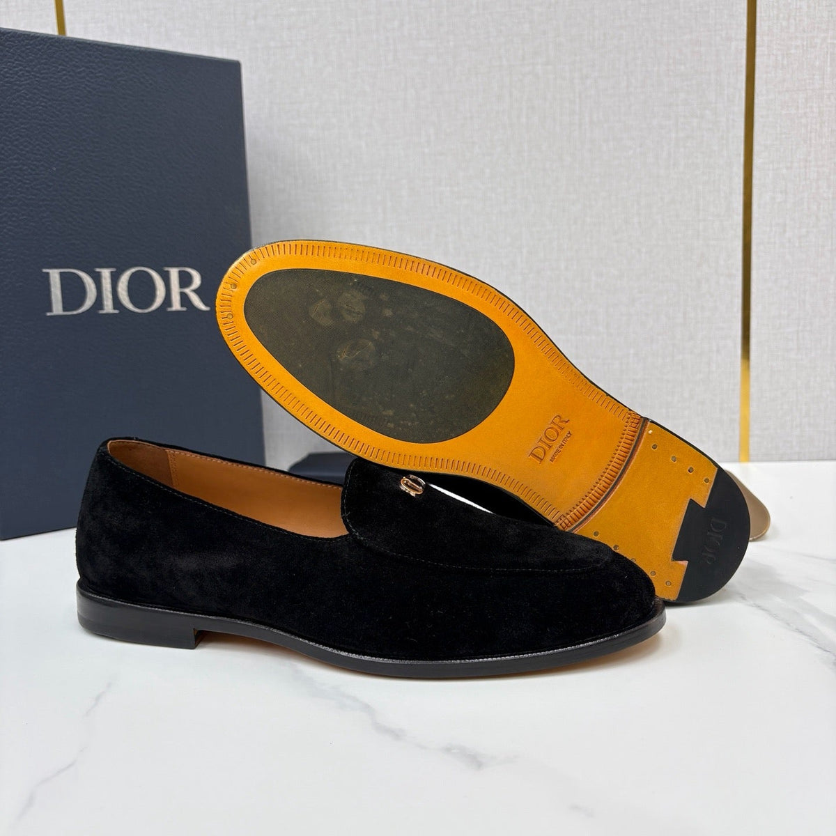 Black Suede Metal Bit Loafer - Men's