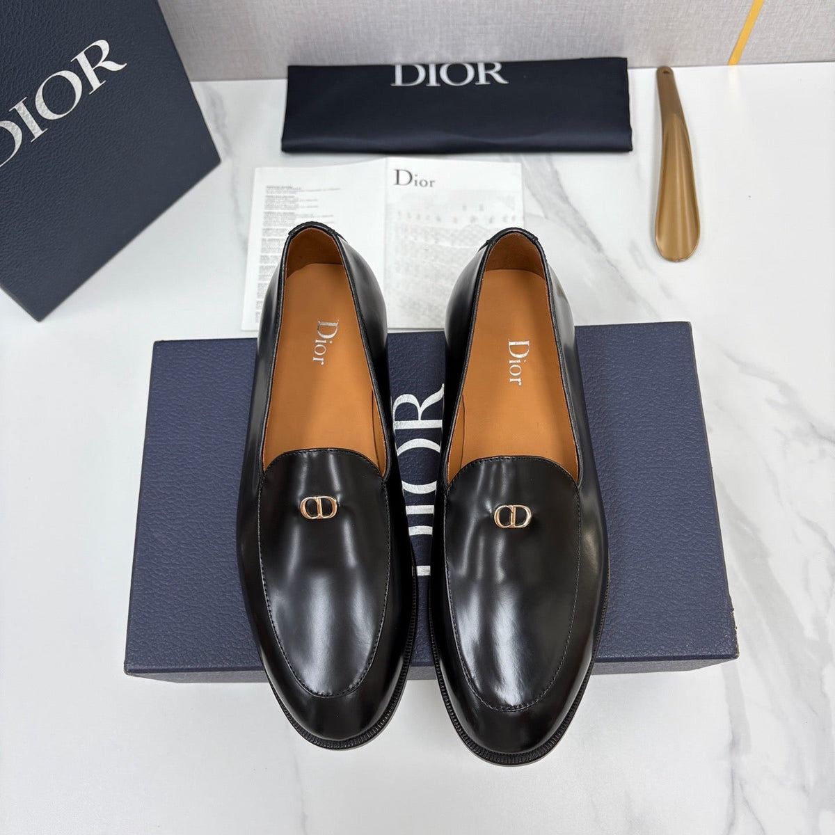 Black Leather Buckle Loafer - Men's