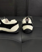 Cream Leather Two-Tone Low-Top - Women's