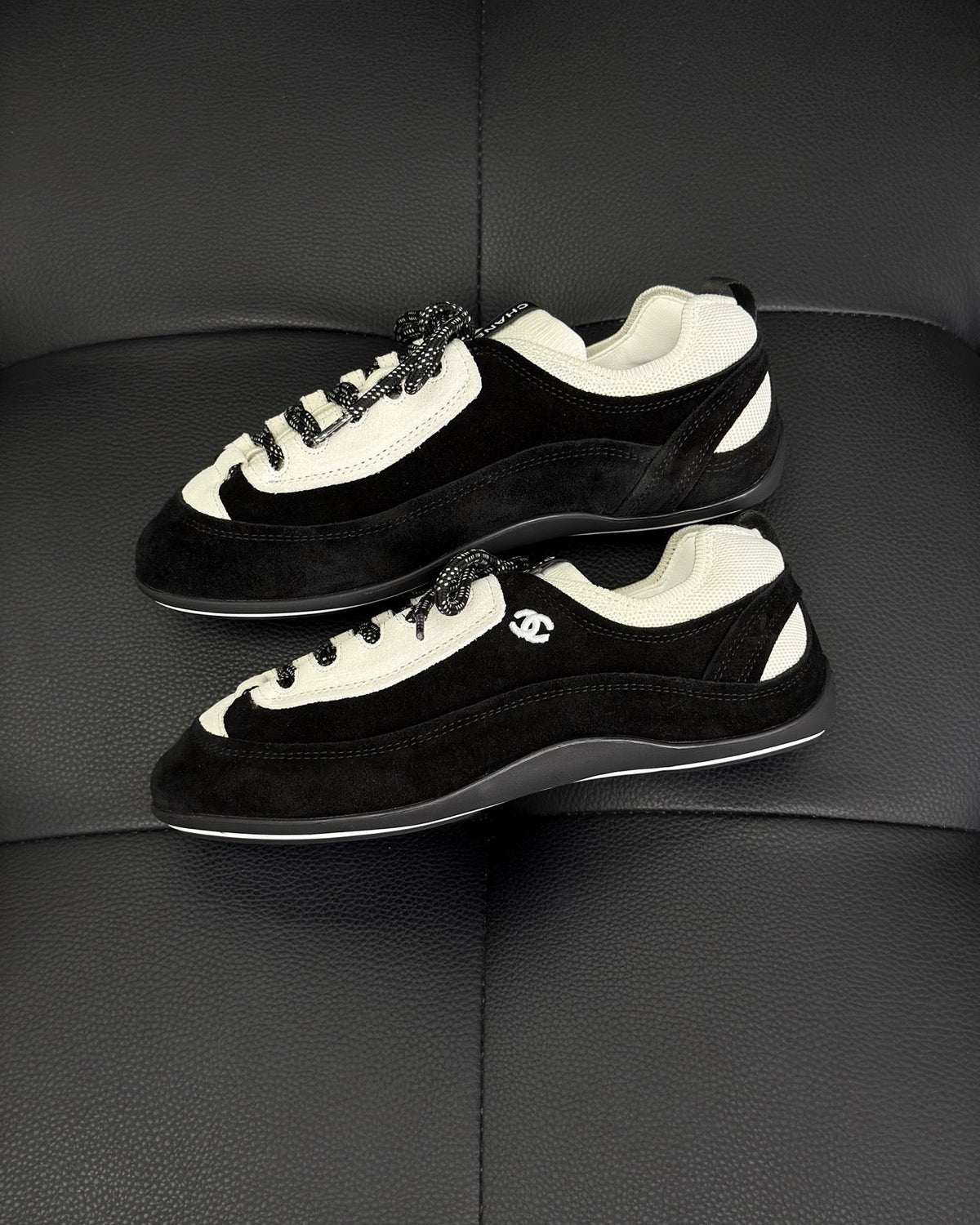 Cream Leather Low-Top with Red Trim - Women's
