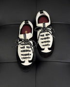 Cream Leather Low-Top with Red Trim - Women's