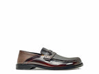 Black Leather Lug Sole Penny Loafer - Men's