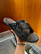Black Rubber Text Logo Crossover - Men's