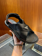 Black Rubber Text Logo Crossover - Men's
