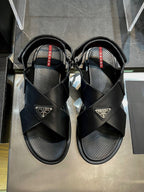 Black Rubber Text Logo Crossover - Men's