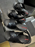 Black Rubber Text Logo Crossover - Men's