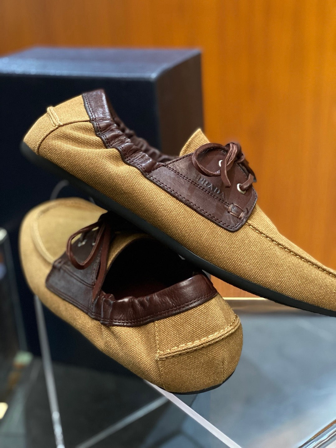 Navy Suede Lace Trim Driver - Men's