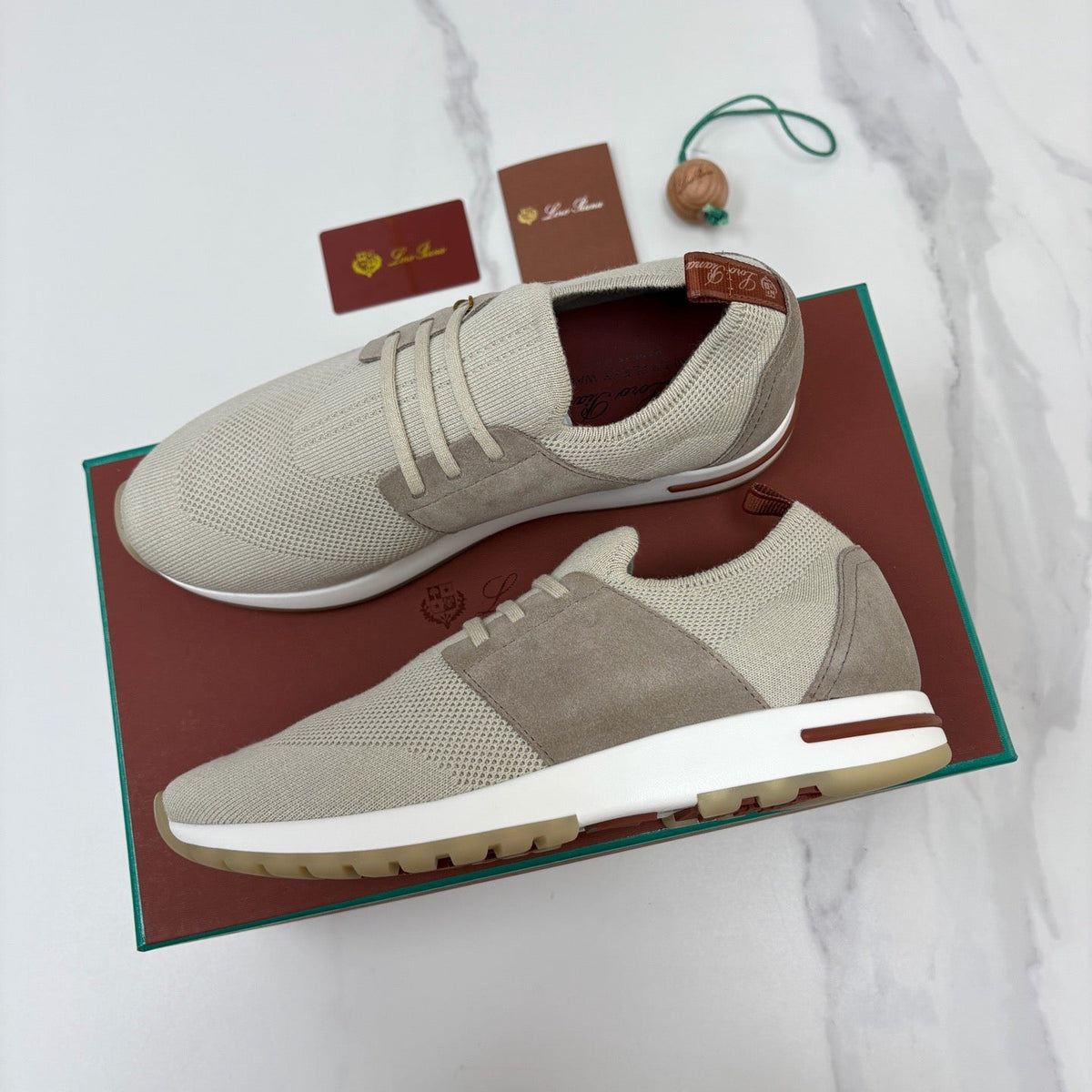 Burgundy Knit Tonal Low-Top - Men's