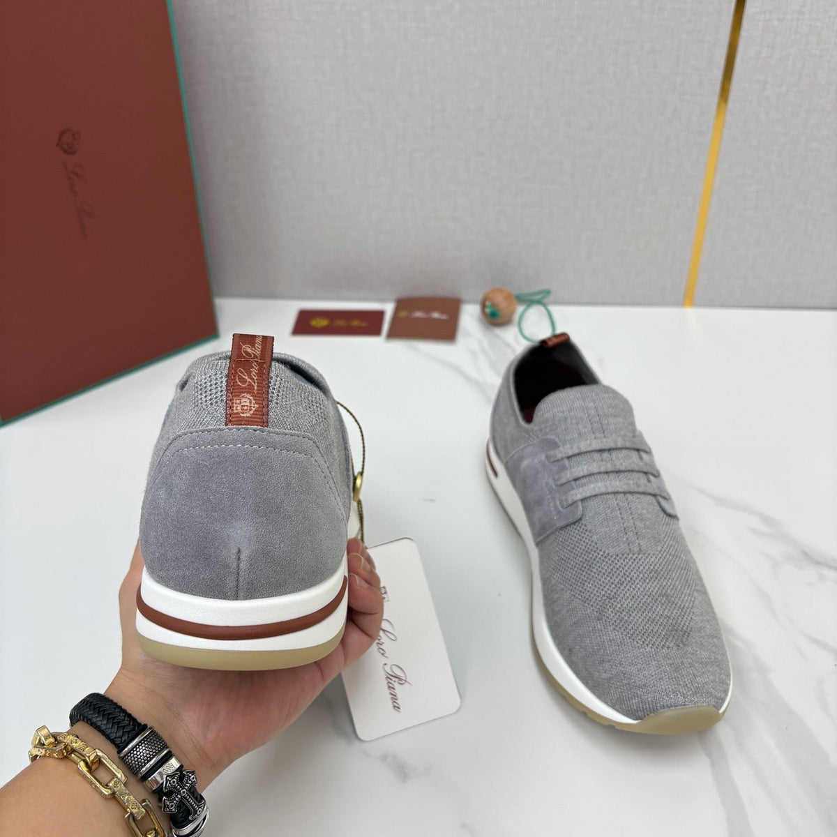 Burgundy Knit Tonal Low-Top - Men's
