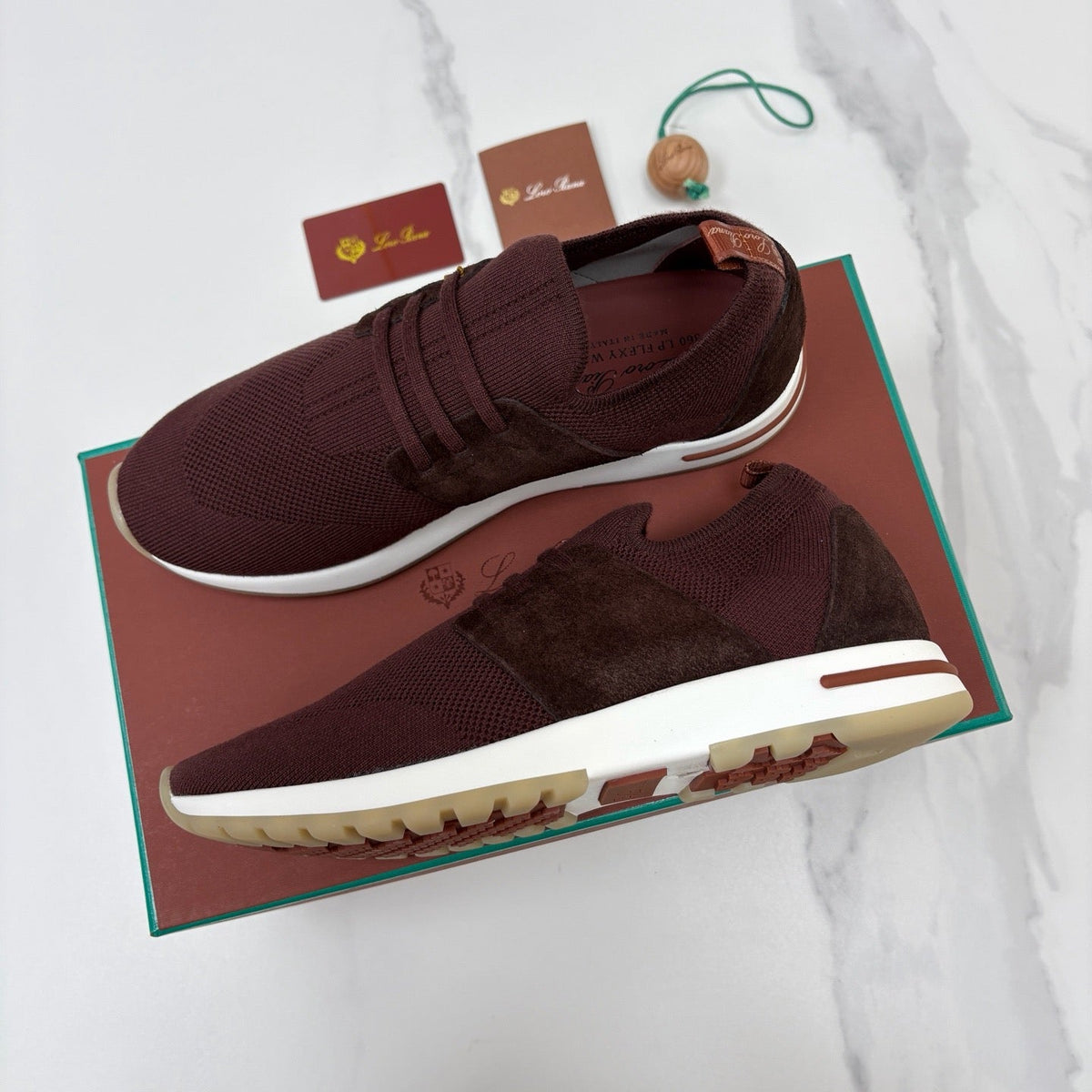 Burgundy Knit Tonal Low-Top - Men's