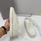 Cream Suede Plain Low-Top - Men's