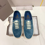 Cream Suede Plain Low-Top - Men's