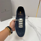 Cream Suede Plain Low-Top - Men's