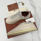 Cream Leather Cupsole Low-Top - Men's