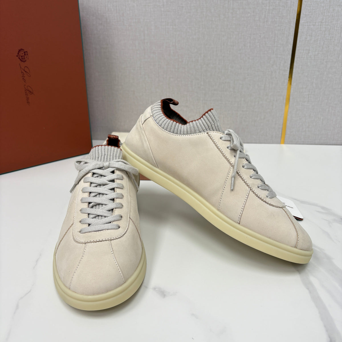 Cream Leather Cupsole Low-Top - Men's