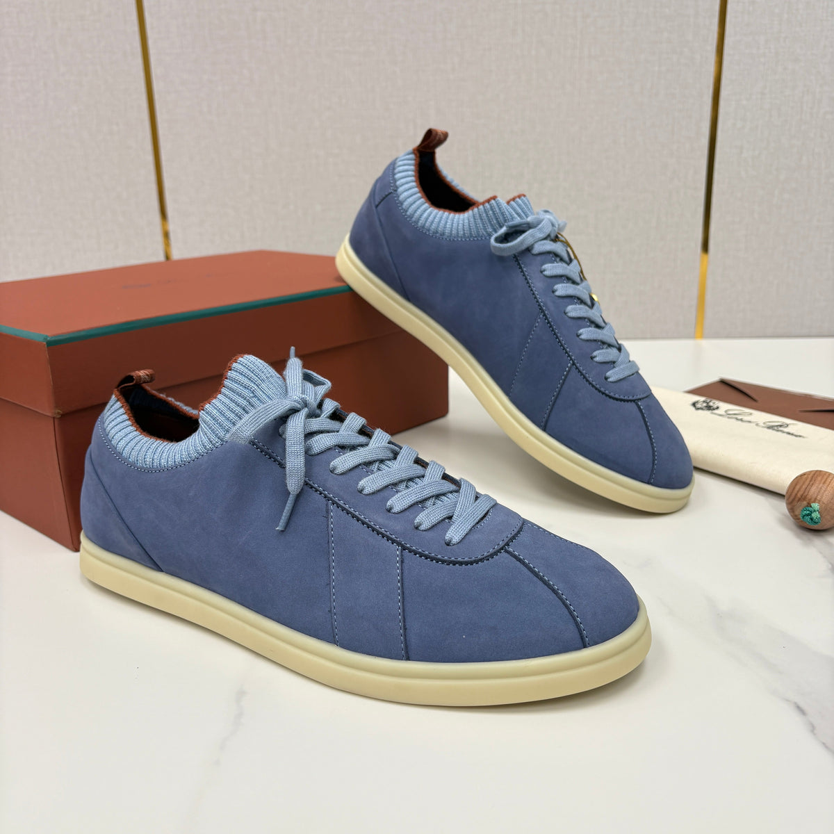 Cream Leather Cupsole Low-Top - Men's
