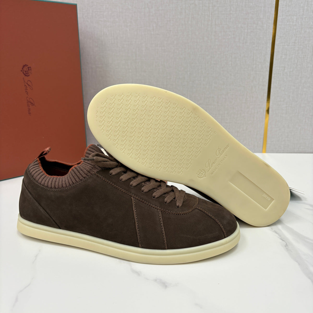 Cream Leather Cupsole Low-Top - Men's