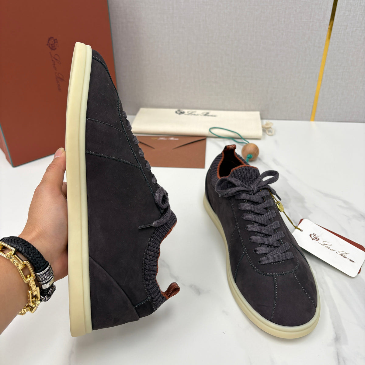 Black Suede Cupsole Low-Top - Men's