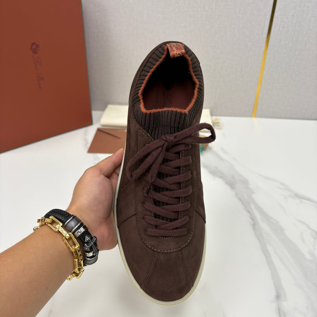 Black Suede Cupsole Low-Top - Men's