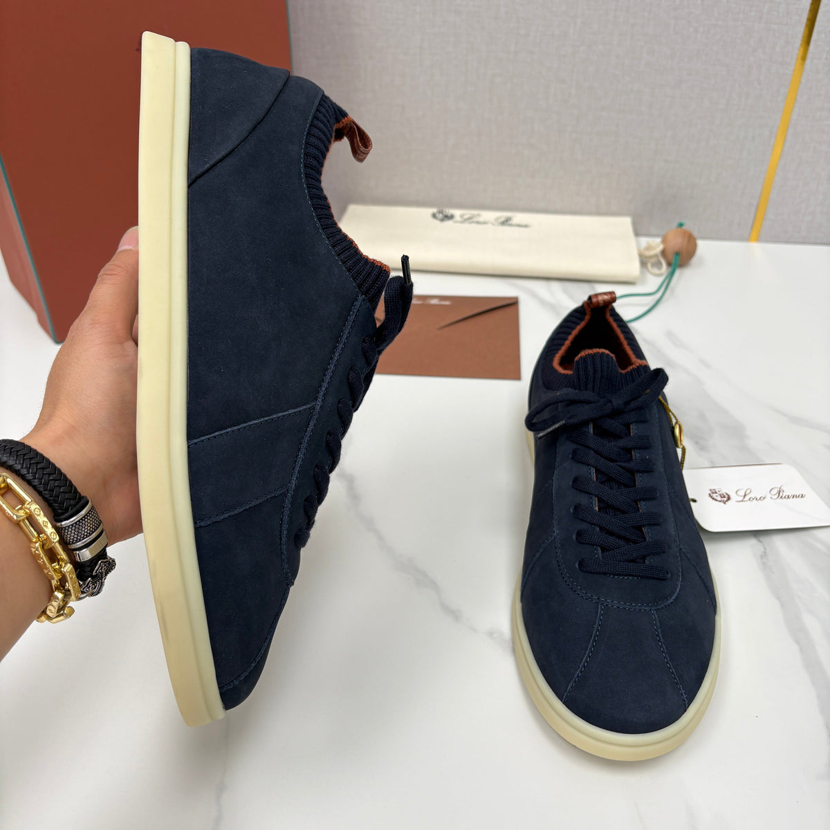 Cream Leather Cupsole Low-Top - Men's