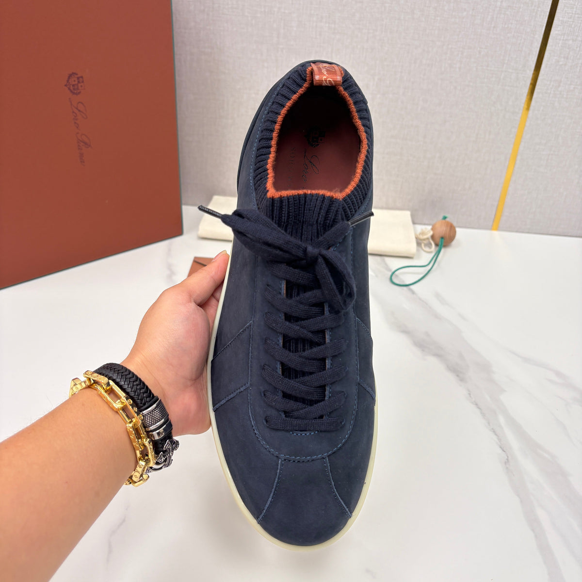 Cream Leather Cupsole Low-Top - Men's