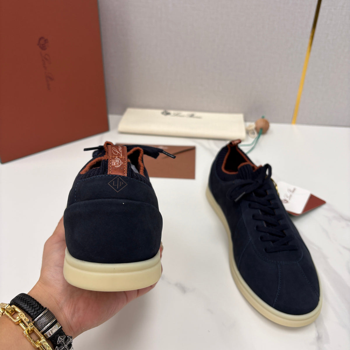 Cream Leather Cupsole Low-Top - Men's