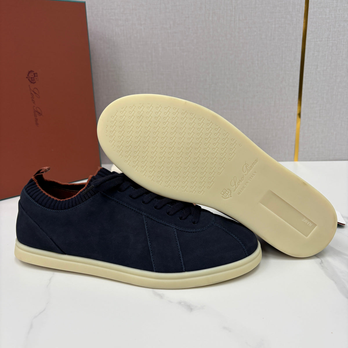 Cream Leather Cupsole Low-Top - Men's