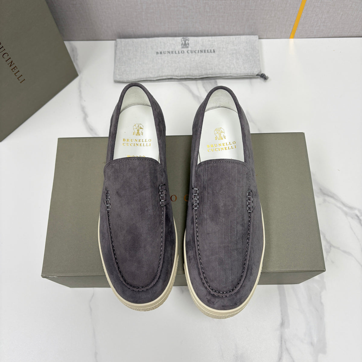 Black Suede Plain Loafer - Men's