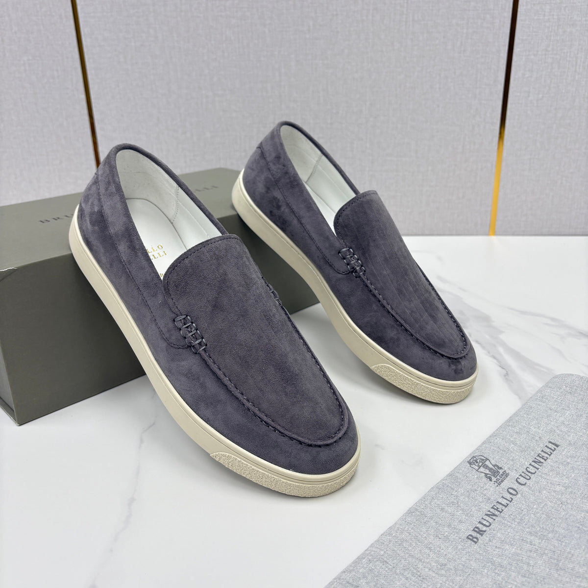 Black Suede Plain Loafer - Men's