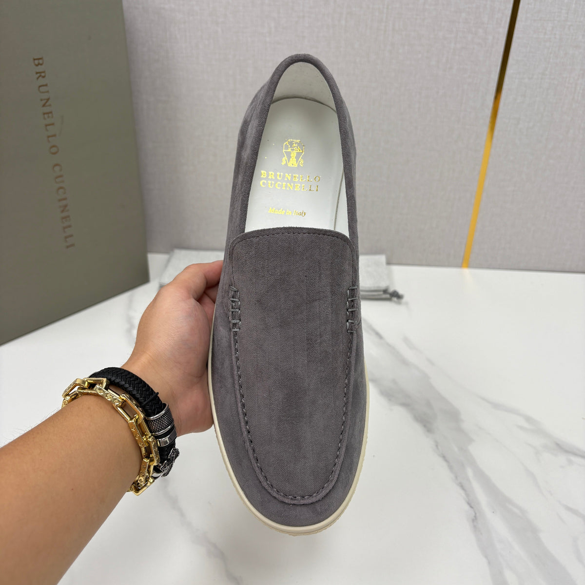 Black Suede Plain Loafer - Men's
