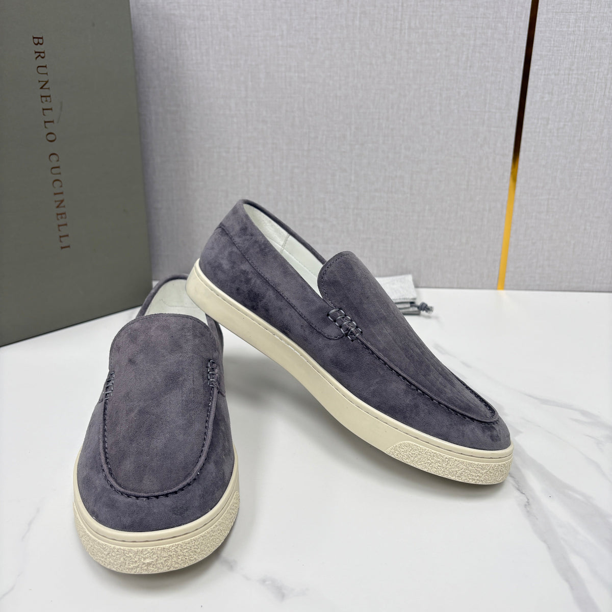 Black Suede Plain Loafer - Men's