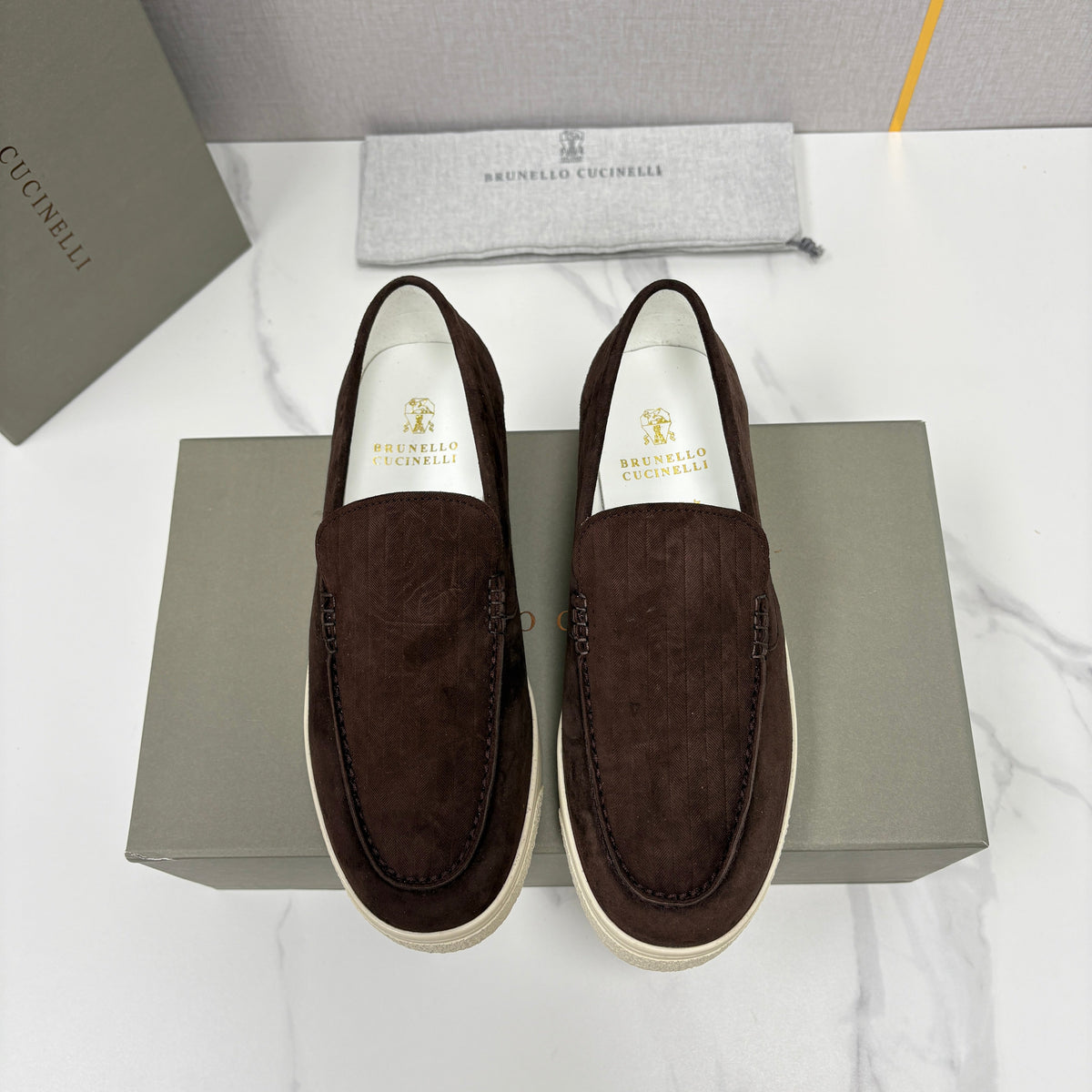 Pink Suede Rubber Sole Loafer - Men's