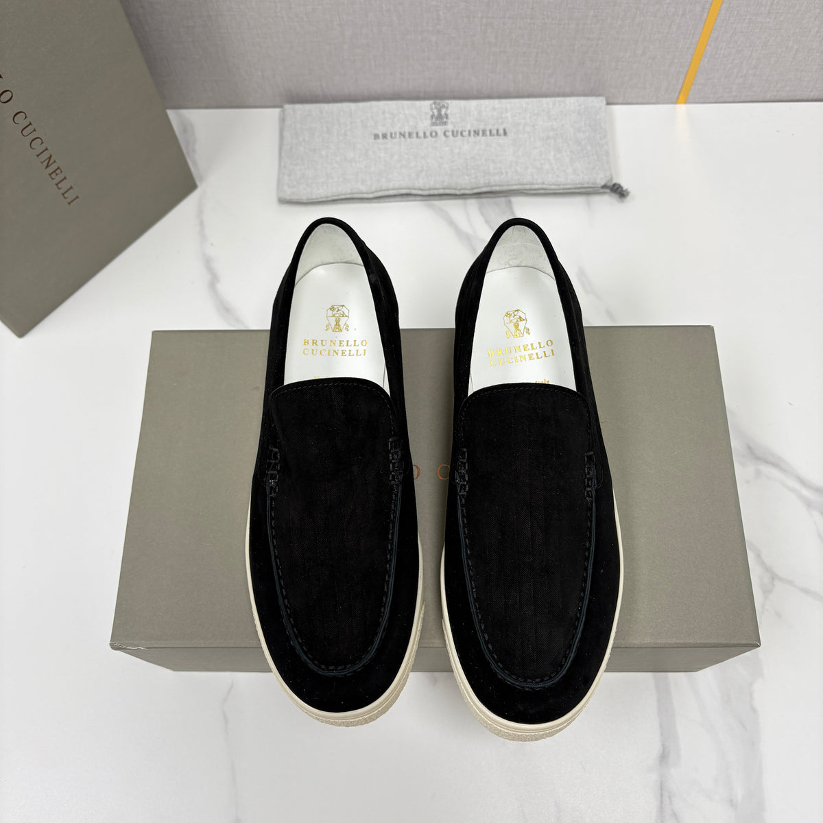 Black Suede Plain Loafer - Men's