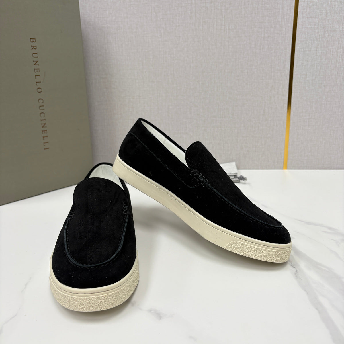 Black Suede Plain Loafer - Men's