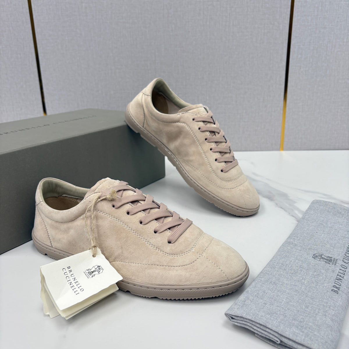 Navy Suede Cupsole Low-Top - Men's
