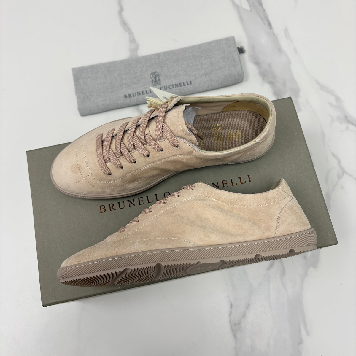 Navy Suede Cupsole Low-Top - Men's