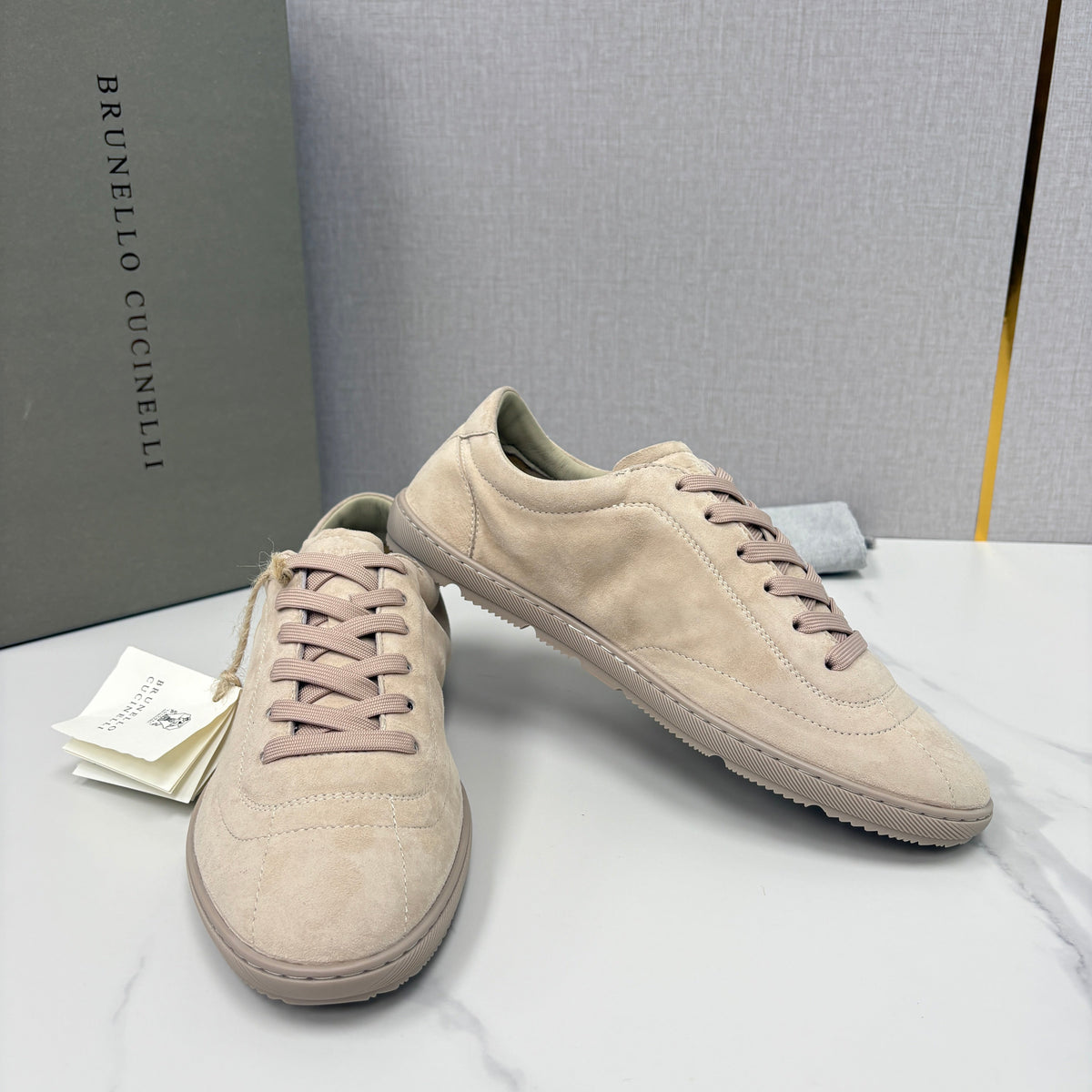 Navy Suede Cupsole Low-Top - Men's