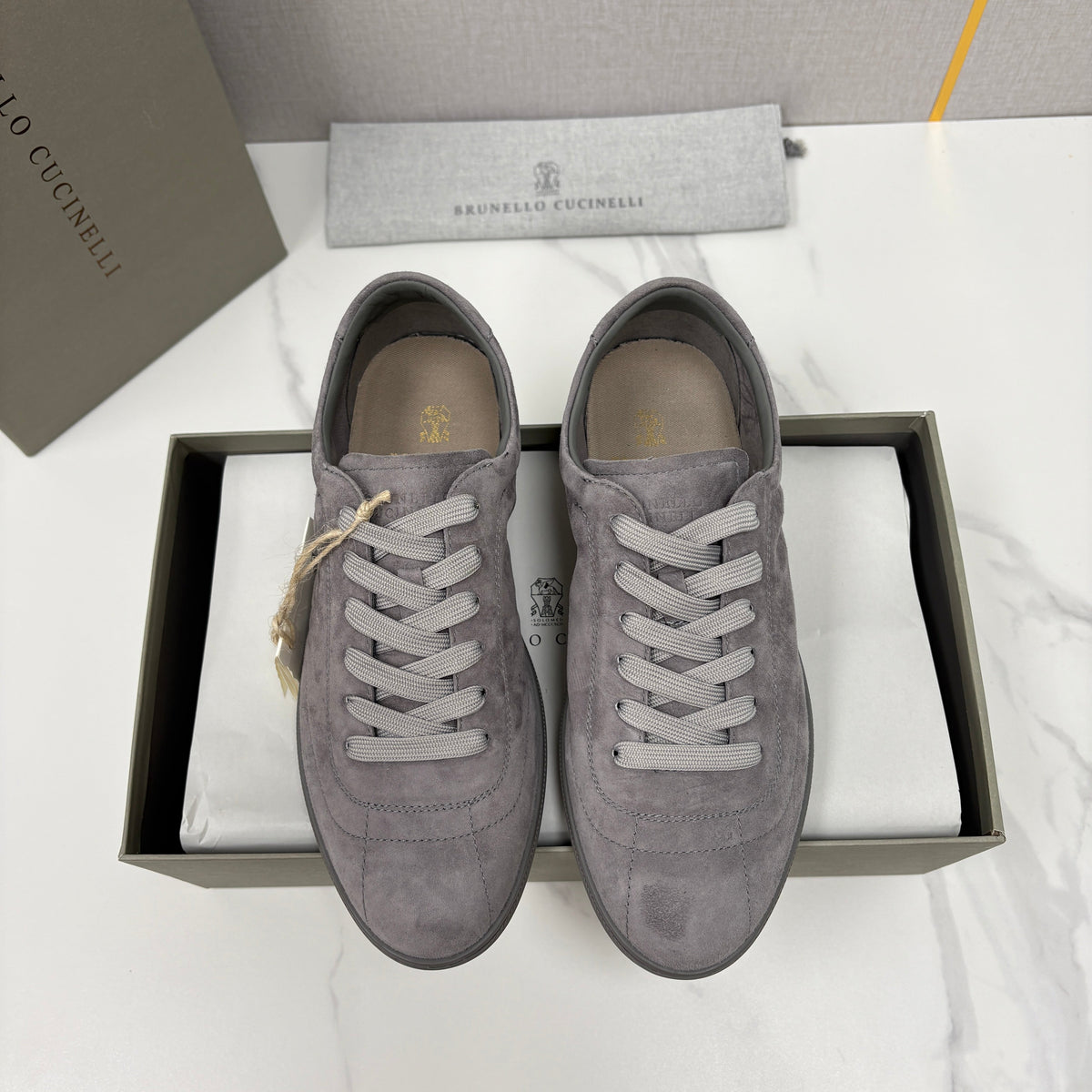 Navy Suede Cupsole Low-Top - Men's