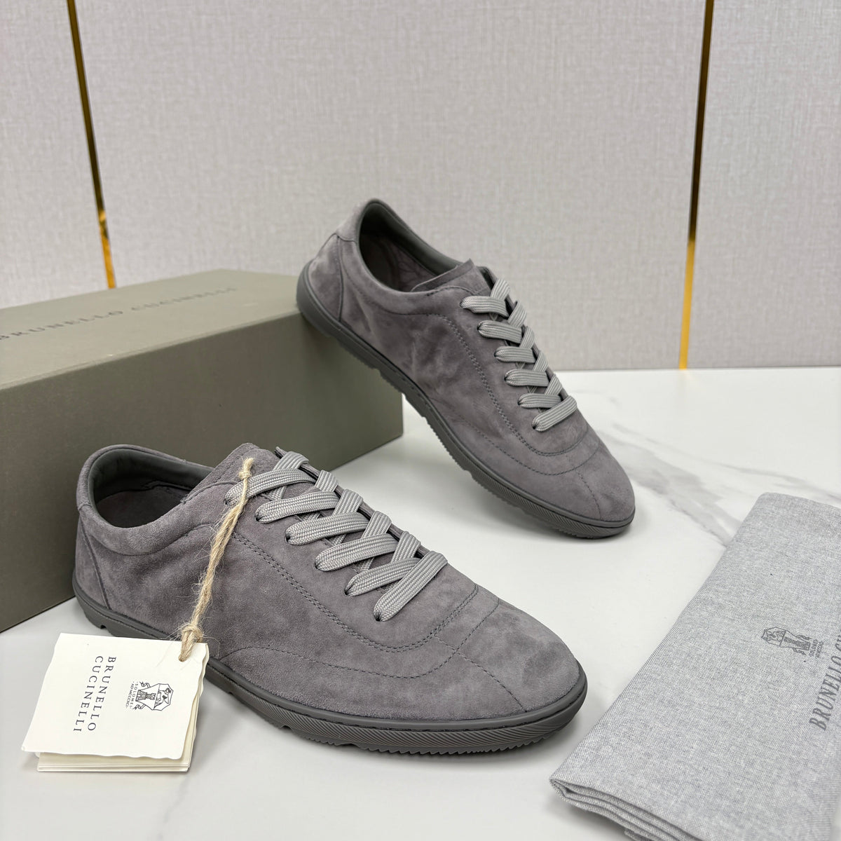 Navy Suede Cupsole Low-Top - Men's