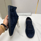 Navy Suede Cupsole Low-Top - Men's