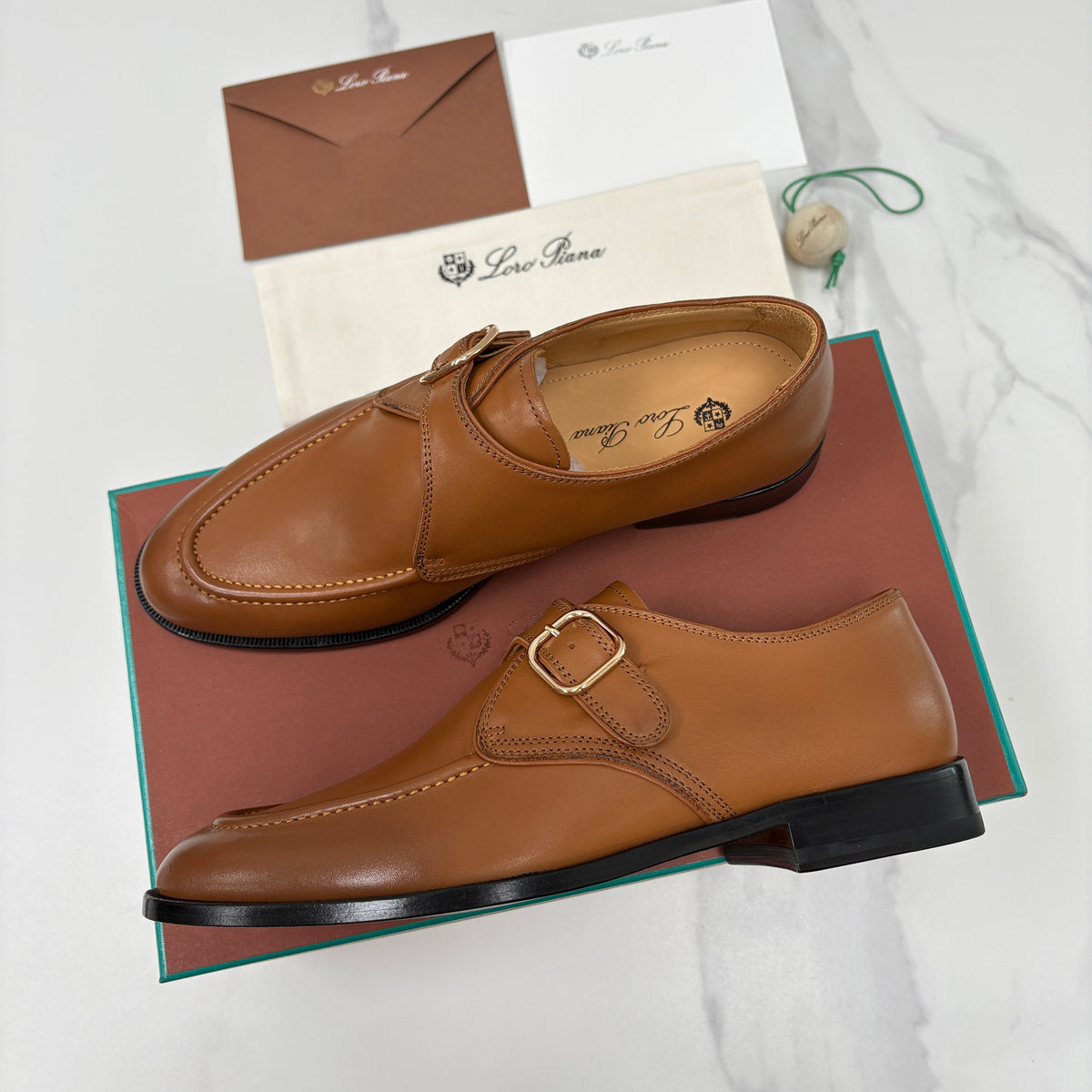 Black Leather Buckle Loafer - Men's