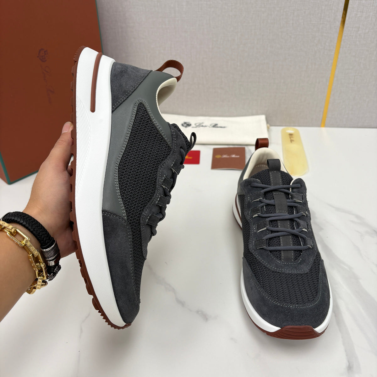 White Mesh Panelled Runner - Men's