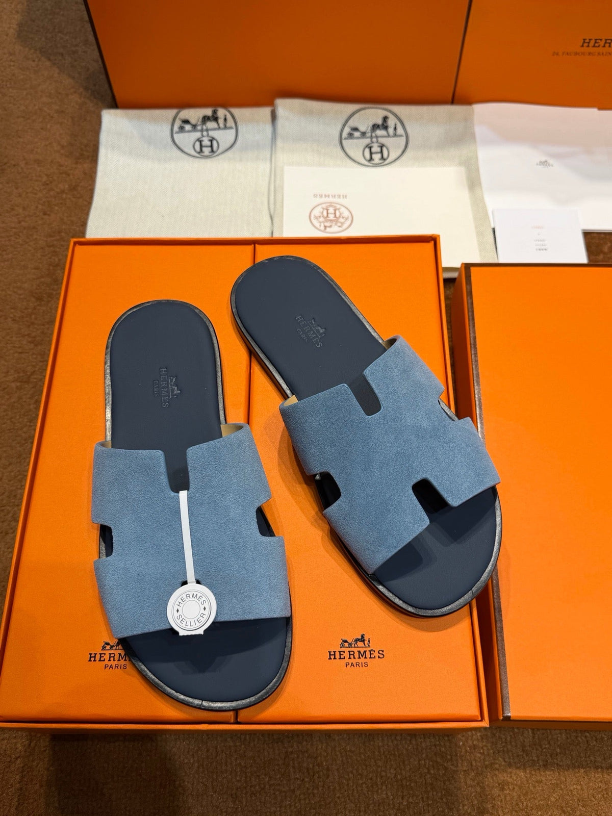 Grey Suede Cutout Single Band - Men's
