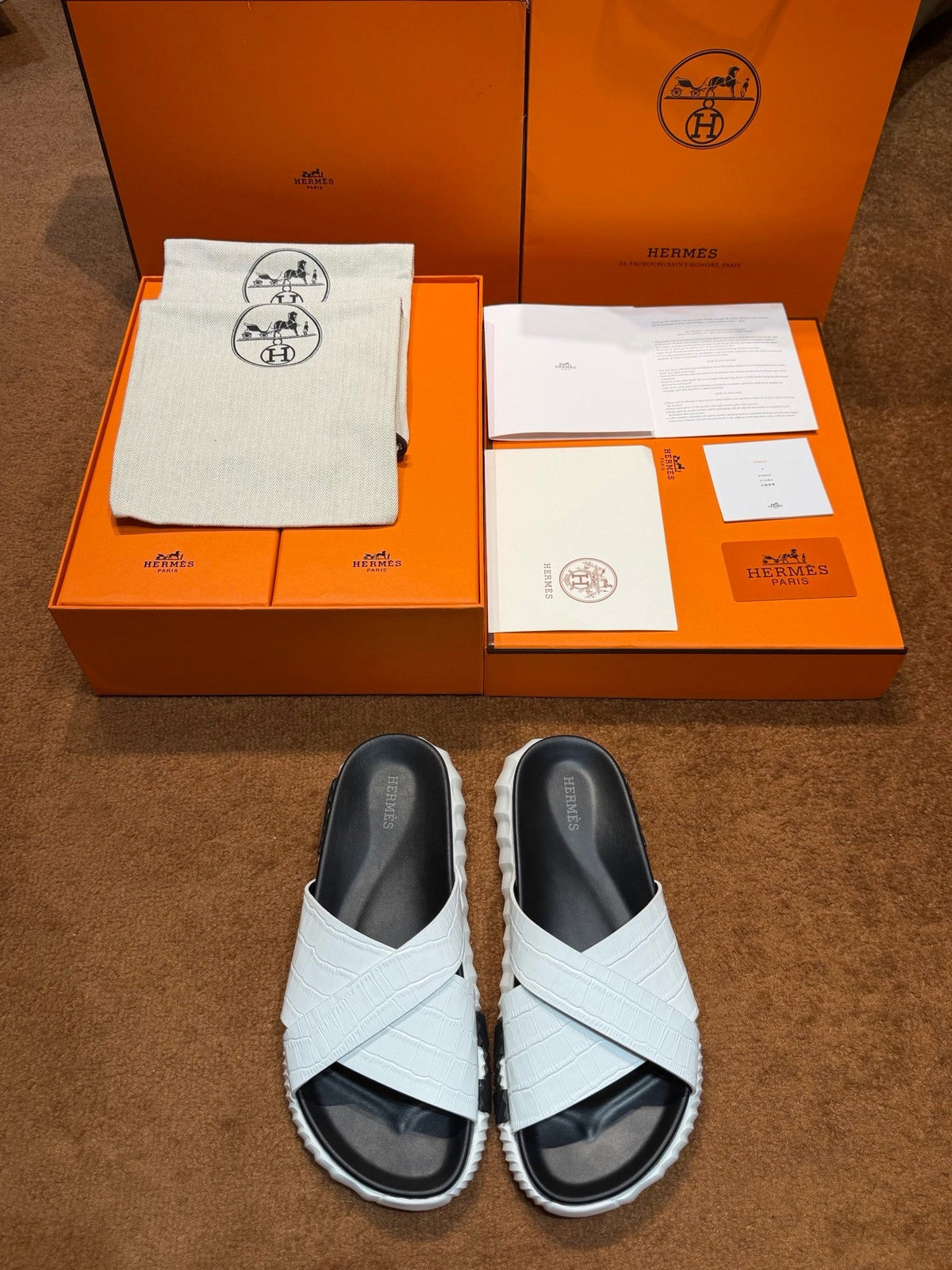 Black Leather Padded Crossover - Men's